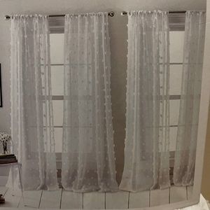 NEW DKNY Sheer White Chic Curtains